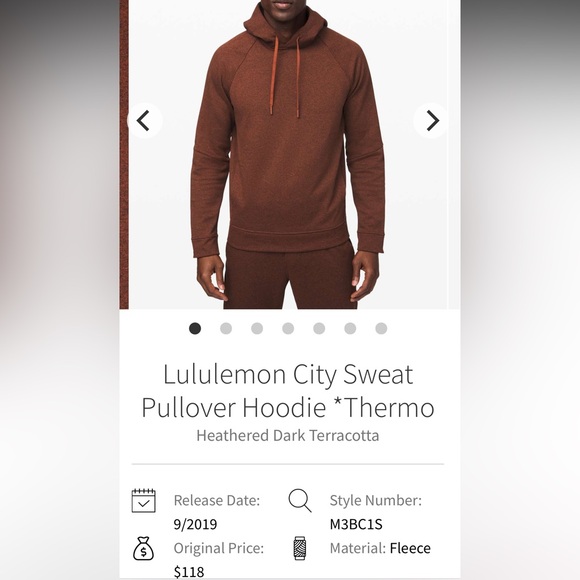 $118 Lululemon City Sweat Pullover Hoodie *Thermo Heathered Dark Terracotta - Picture 3 of 13